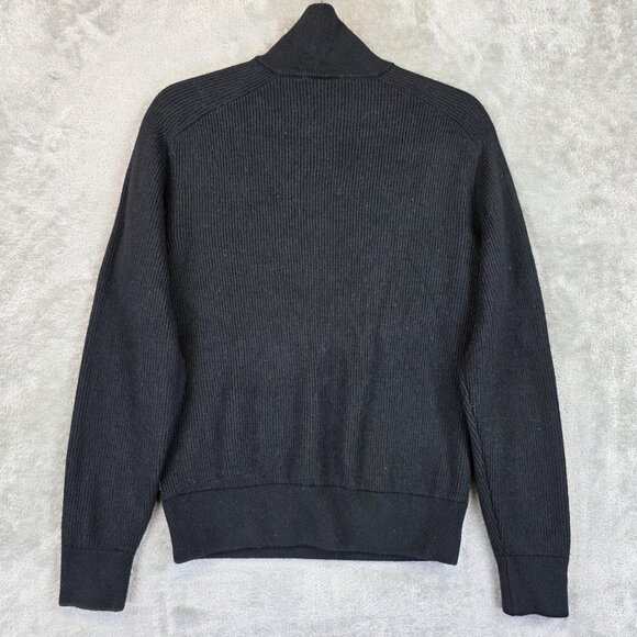 Armani Exchange A|X Sweater Mens Medium Black Half Zip Mock Neck Ribbed Knit - Picture 11 of 11